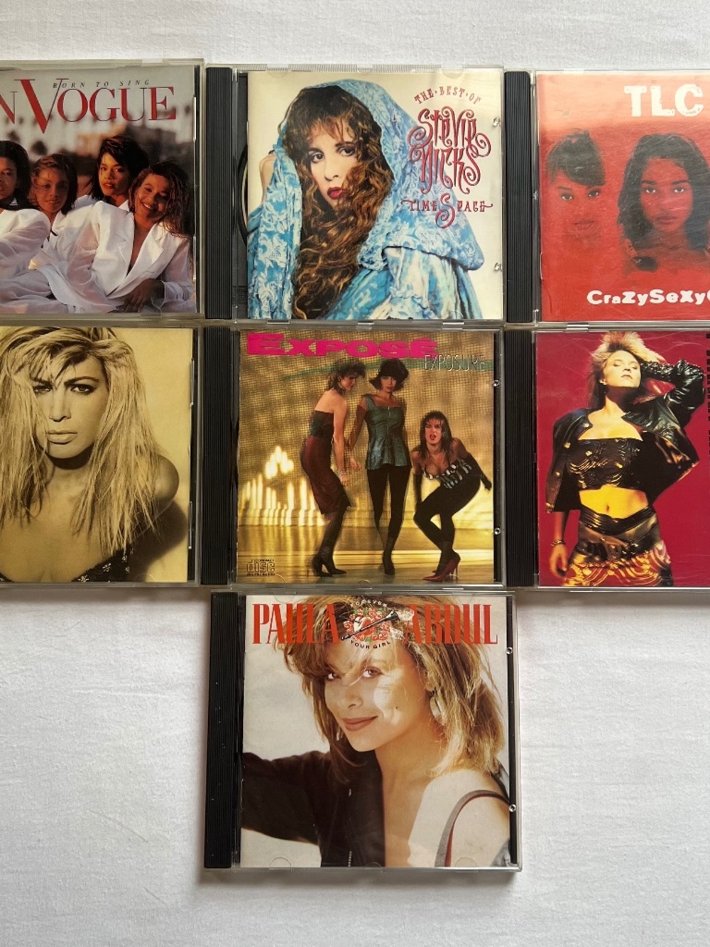Lot of 7 Vintage 80s & 90s Female Pop R&B CDs - TLC Stevie Nicks Paula Abdul